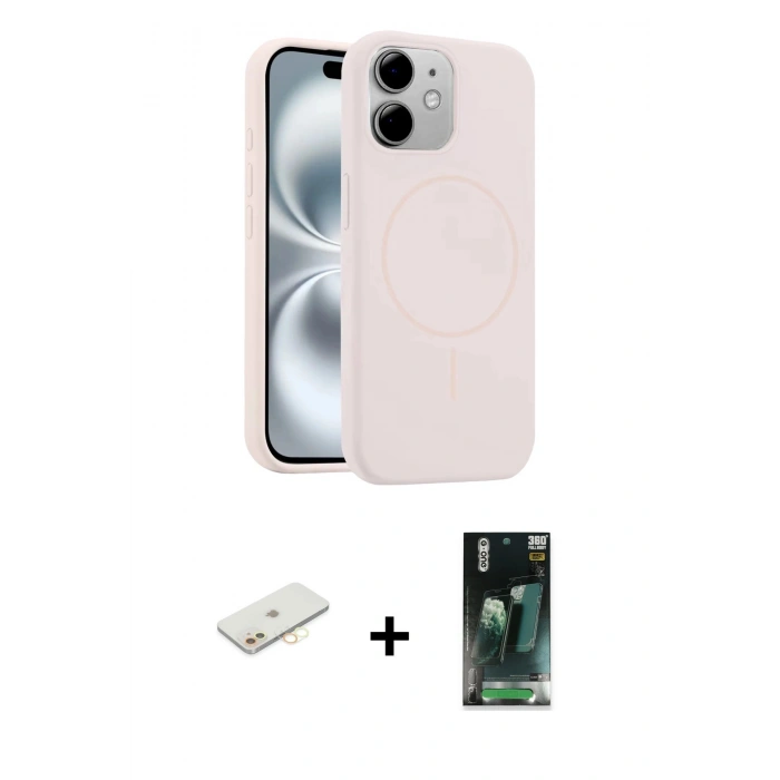 MARSİLYAN™- iPhone 11 Kılıf Yankı Form Serisi - Siyah 360 Mat Full Body Arka Koruyucu + Renkli Kamera Lens Koruma Cam - SI