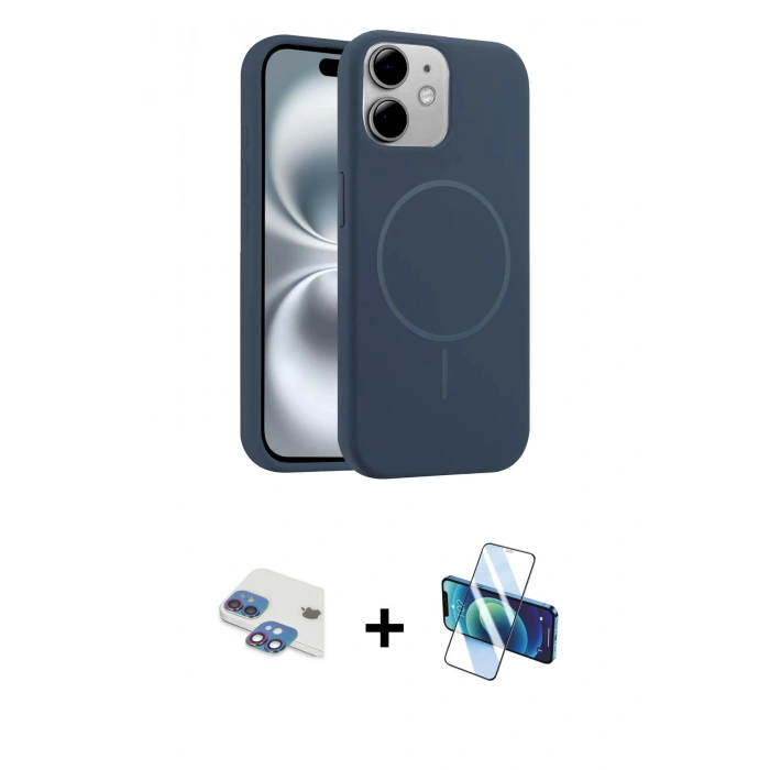 MARSİLYAN™- iPhone 11 Kılıf Yankı Form Serisi - Siyah 3D Antistatik Cam Ekran Koruyucu + Pers Alüminyum Kamera Lens - GI