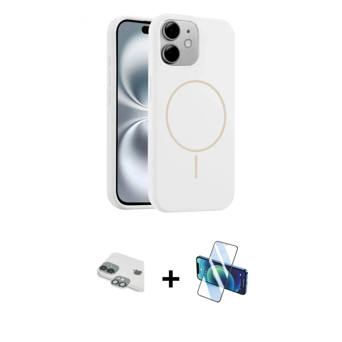 MARSİLYAN™- iPhone 11 Kılıf Yankı Form Serisi - Siyah 3D Antistatik Cam Ekran Koruyucu + Pers Alüminyum Kamera Lens - YL