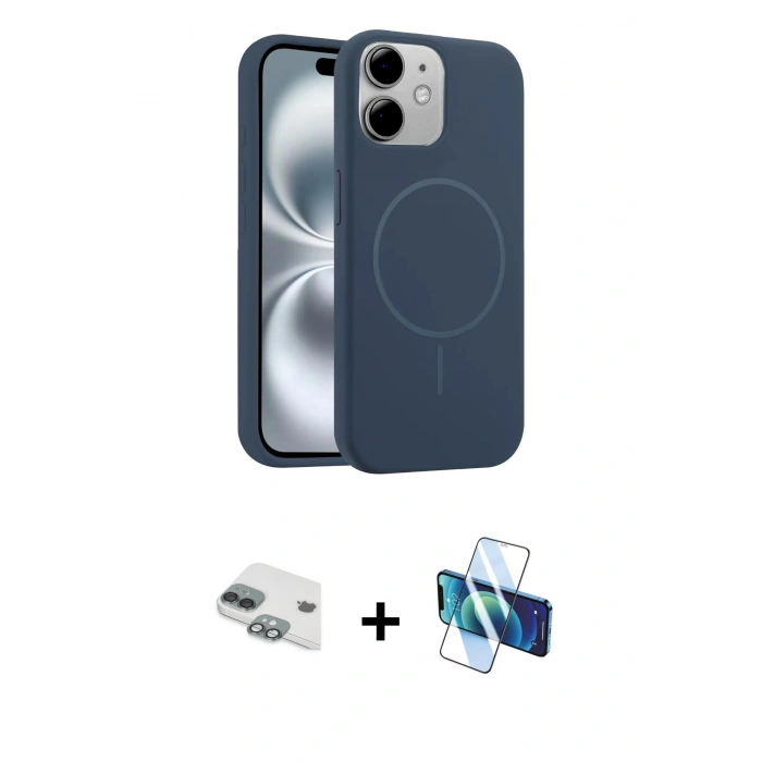MARSİLYAN™- iPhone 11 Kılıf Yankı Form Serisi - Siyah 3D Antistatik Cam Ekran Koruyucu + Pers Alüminyum Kamera Lens - YL