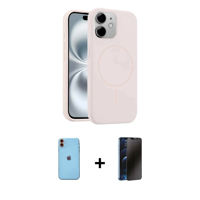 MARSİLYAN™- iPhone 11 Kılıf Yankı Form Serisi - Siyah 3D Antistatik Hayalet Cam Ekran Koruyucu + Neon Fosforlu Kamera Lens - TU