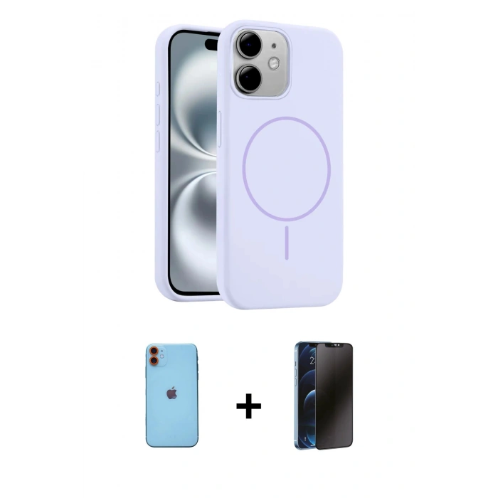 MARSİLYAN™- iPhone 11 Kılıf Yankı Form Serisi - Siyah 3D Antistatik Hayalet Cam Ekran Koruyucu + Neon Fosforlu Kamera Lens - TU