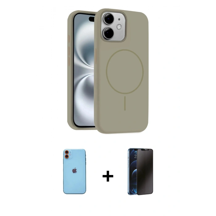 MARSİLYAN™- iPhone 11 Kılıf Yankı Form Serisi - Siyah 3D Antistatik Hayalet Cam Ekran Koruyucu + Neon Fosforlu Kamera Lens - TU