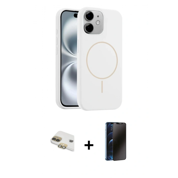 MARSİLYAN™- iPhone 11 Kılıf Yankı Form Serisi - Siyah 3D Antistatik Hayalet Cam Ekran Koruyucu + Pers Alüminyum Kamera Lens - GD