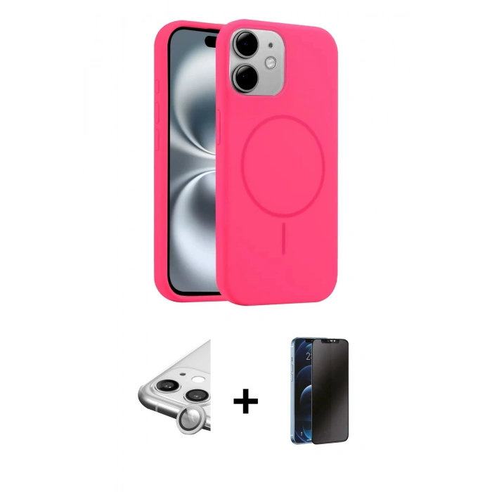 MARSİLYAN™- iPhone 11 Kılıf Yankı Form Serisi - Siyah 3D Antistatik Hayalet Cam Ekran Koruyucu + Raze Metal Kamera Lens - GS