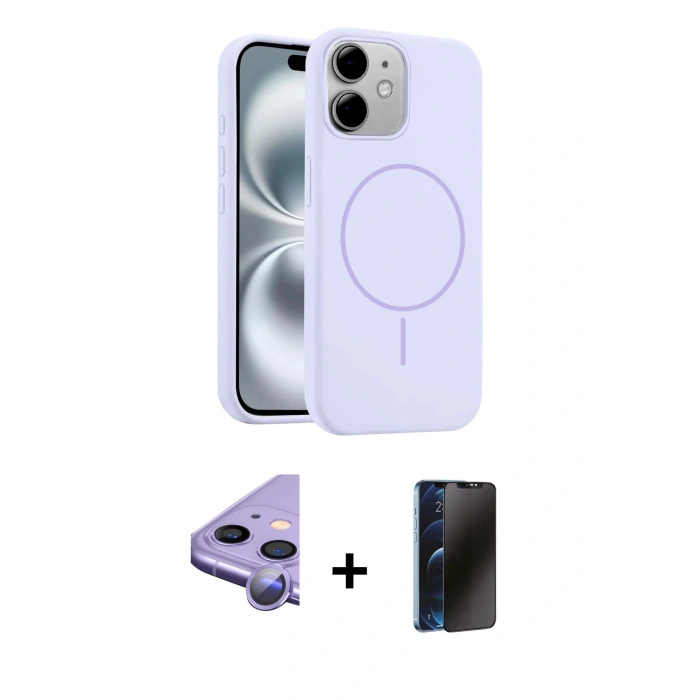 MARSİLYAN™- iPhone 11 Kılıf Yankı Form Serisi - Siyah 3D Antistatik Hayalet Cam Ekran Koruyucu + Raze Metal Kamera Lens - MR