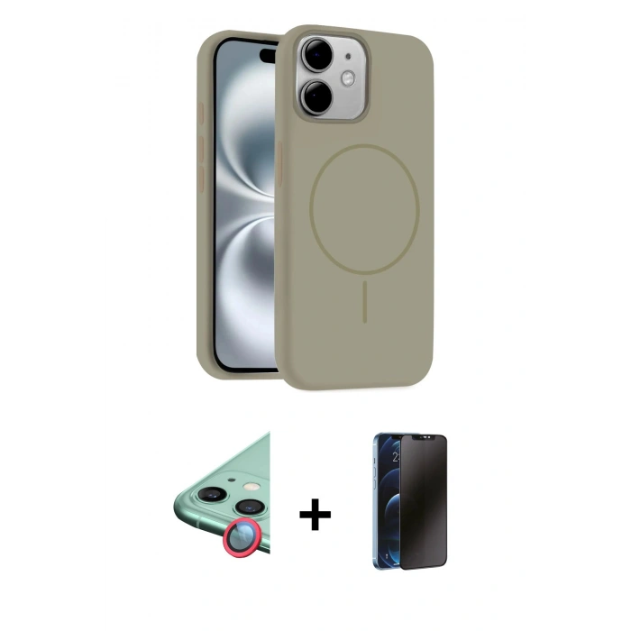 MARSİLYAN™- iPhone 11 Kılıf Yankı Form Serisi - Siyah 3D Antistatik Hayalet Cam Ekran Koruyucu + Raze Metal Kamera Lens - KI