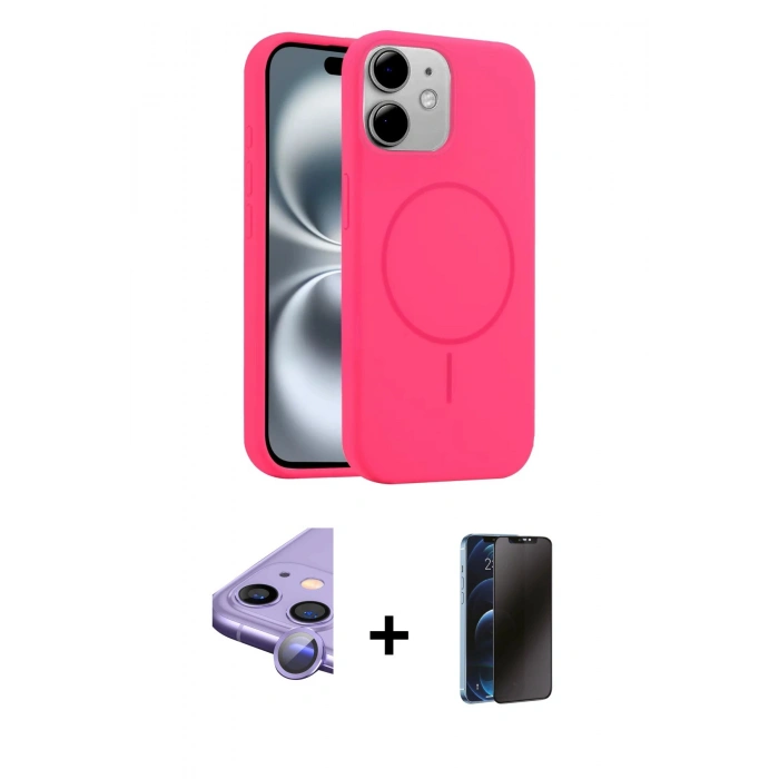 MARSİLYAN™- iPhone 11 Kılıf Yankı Form Serisi - Siyah 3D Antistatik Hayalet Cam Ekran Koruyucu + Raze Metal Kamera Lens - MR