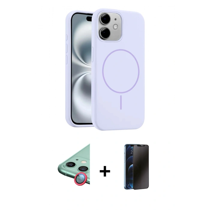 MARSİLYAN™- iPhone 11 Kılıf Yankı Form Serisi - Siyah 3D Antistatik Hayalet Cam Ekran Koruyucu + Raze Metal Kamera Lens - KI