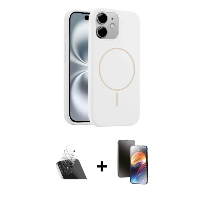 MARSİLYAN™- iPhone 11 Kılıf Yankı Form Serisi - Siyah 3D Antistatik Mat Seramik Nano Ekran Koruyucu + Kamera Lens Koruma Cam - SF