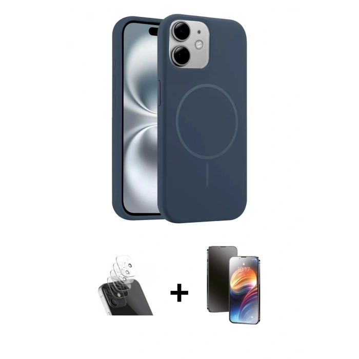 MARSİLYAN™- iPhone 11 Kılıf Yankı Form Serisi - Siyah 3D Antistatik Mat Seramik Nano Ekran Koruyucu + Kamera Lens Koruma Cam - SF