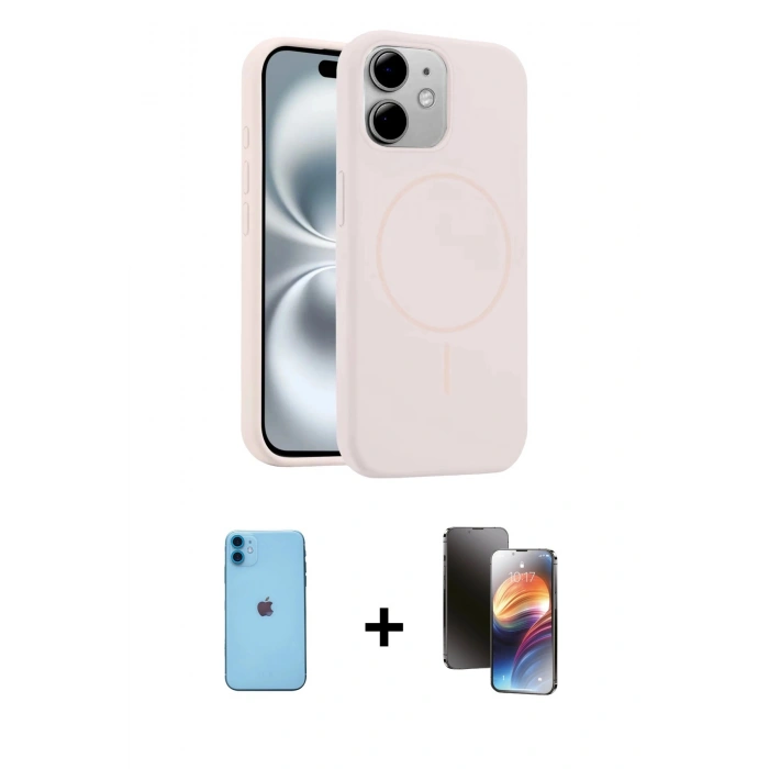 MARSİLYAN™- iPhone 11 Kılıf Yankı Form Serisi - Siyah 3D Antistatik Mat Seramik Nano Ekran Koruyucu + Neon Fosforlu Kamera Lens - MI