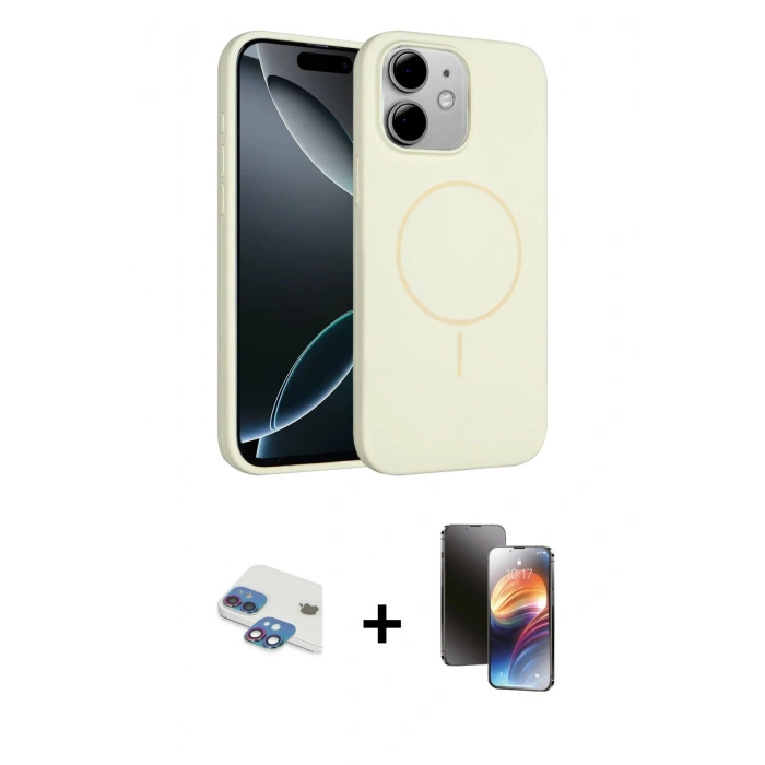 MARSİLYAN™- iPhone 11 Kılıf Yankı Form Serisi - Siyah 3D Antistatik Mat Seramik Nano Ekran Koruyucu + Pers Alüminyum Kamera Lens - GI