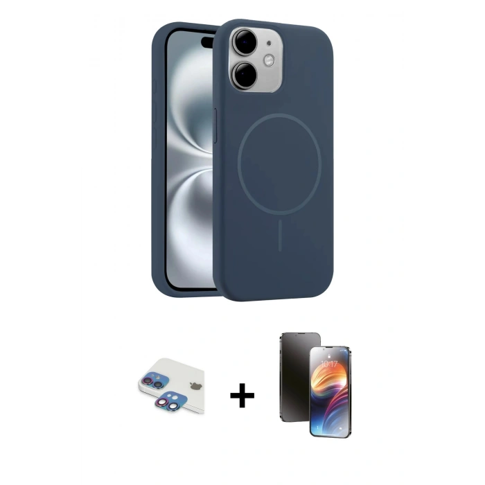 MARSİLYAN™- iPhone 11 Kılıf Yankı Form Serisi - Siyah 3D Antistatik Mat Seramik Nano Ekran Koruyucu + Pers Alüminyum Kamera Lens - GI