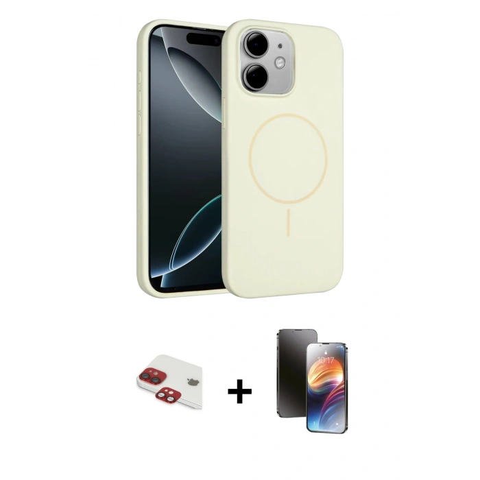 MARSİLYAN™- iPhone 11 Kılıf Yankı Form Serisi - Siyah 3D Antistatik Mat Seramik Nano Ekran Koruyucu + Pers Alüminyum Kamera Lens - KI