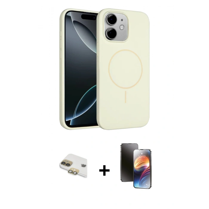 MARSİLYAN™- iPhone 11 Kılıf Yankı Form Serisi - Siyah 3D Antistatik Mat Seramik Nano Ekran Koruyucu + Pers Alüminyum Kamera Lens - GD