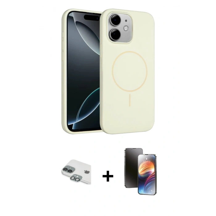 MARSİLYAN™- iPhone 11 Kılıf Yankı Form Serisi - Siyah 3D Antistatik Mat Seramik Nano Ekran Koruyucu + Pers Alüminyum Kamera Lens - YL