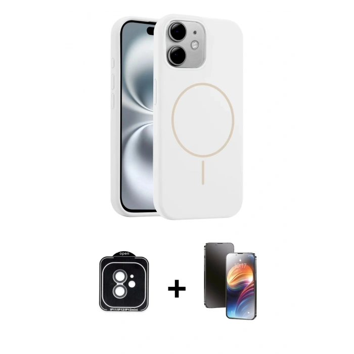 MARSİLYAN™- iPhone 11 Kılıf Yankı Form Serisi - Siyah 3D Antistatik Mat Seramik Nano Ekran Koruyucu + PVD Metal Kamera Lens - YL
