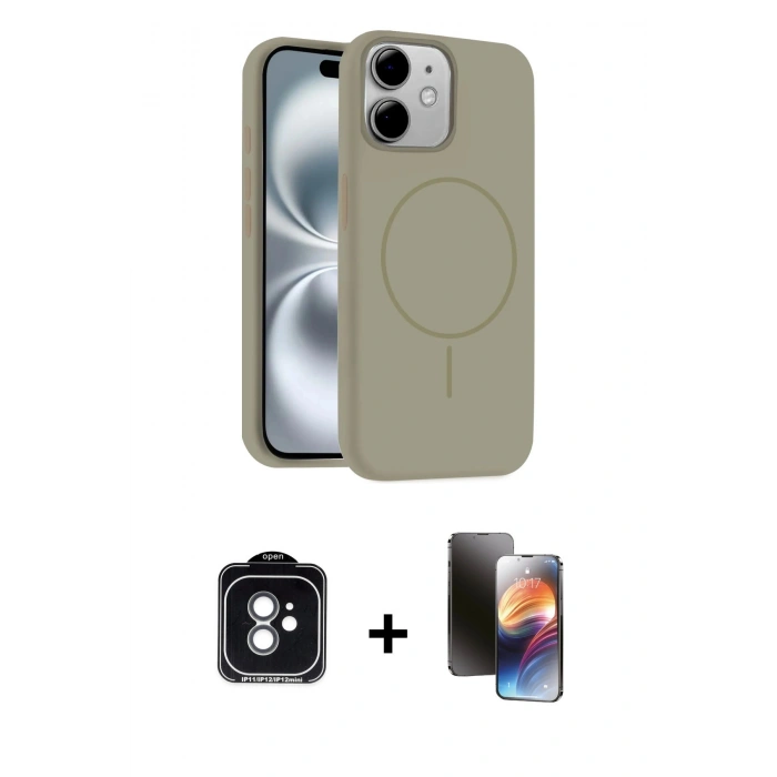 MARSİLYAN™- iPhone 11 Kılıf Yankı Form Serisi - Siyah 3D Antistatik Mat Seramik Nano Ekran Koruyucu + PVD Metal Kamera Lens - YL
