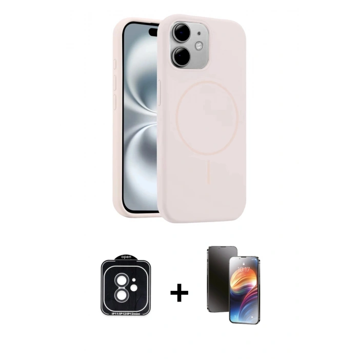 MARSİLYAN™- iPhone 11 Kılıf Yankı Form Serisi - Siyah 3D Antistatik Mat Seramik Nano Ekran Koruyucu + PVD Metal Kamera Lens - SH