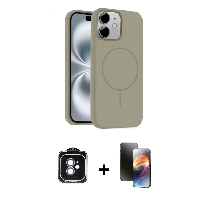 MARSİLYAN™- iPhone 11 Kılıf Yankı Form Serisi - Siyah 3D Antistatik Mat Seramik Nano Ekran Koruyucu + PVD Metal Kamera Lens - MI