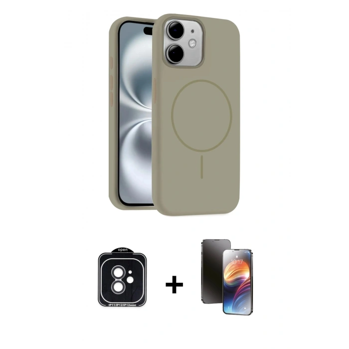 MARSİLYAN™- iPhone 11 Kılıf Yankı Form Serisi - Siyah 3D Antistatik Mat Seramik Nano Ekran Koruyucu + PVD Metal Kamera Lens - SH