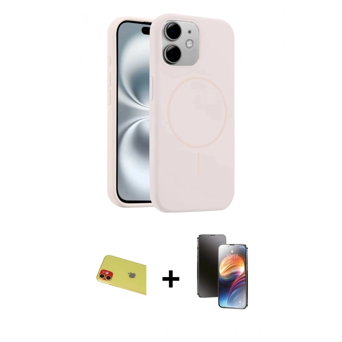 MARSİLYAN™- iPhone 11 Kılıf Yankı Form Serisi - Siyah 3D Antistatik Mat Seramik Nano Ekran Koruyucu + Rainbow Kamera Lens Koruma Cam - KI