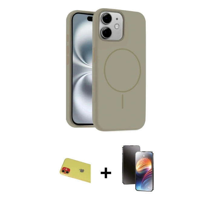 MARSİLYAN™- iPhone 11 Kılıf Yankı Form Serisi - Siyah 3D Antistatik Mat Seramik Nano Ekran Koruyucu + Rainbow Kamera Lens Koruma Cam - KI