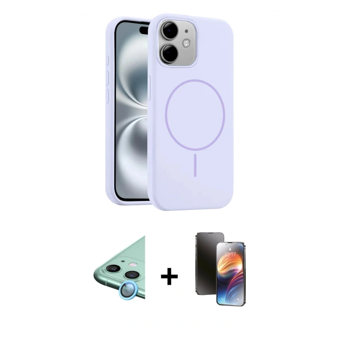 MARSİLYAN™- iPhone 11 Kılıf Yankı Form Serisi - Siyah 3D Antistatik Mat Seramik Nano Ekran Koruyucu + Raze Metal Kamera Lens - MI