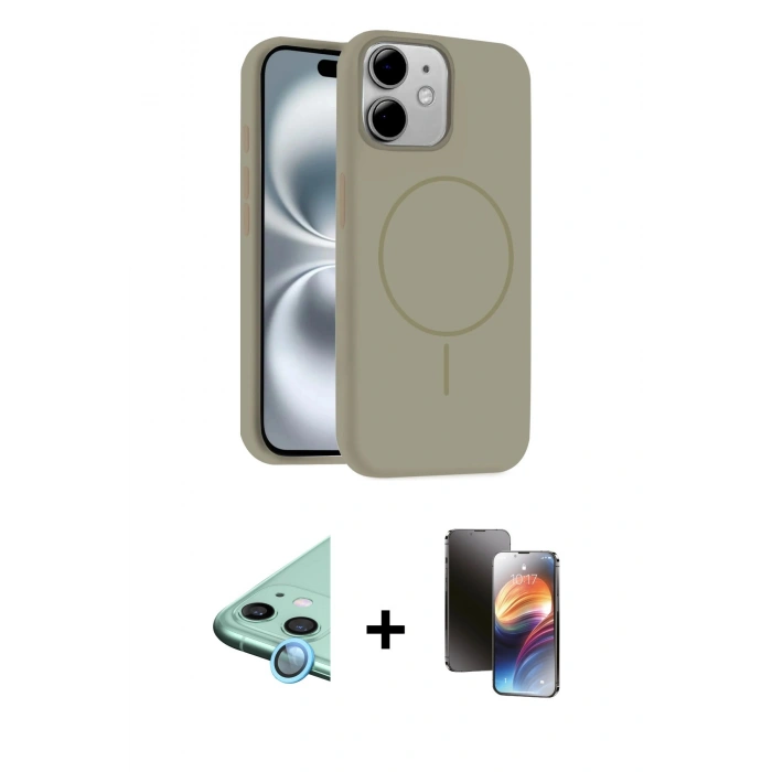 MARSİLYAN™- iPhone 11 Kılıf Yankı Form Serisi - Siyah 3D Antistatik Mat Seramik Nano Ekran Koruyucu + Raze Metal Kamera Lens - MI