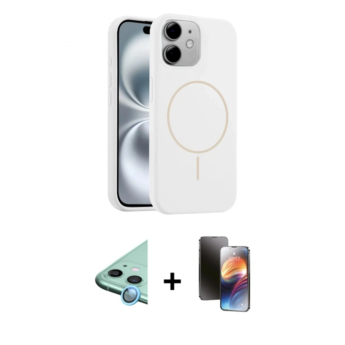 MARSİLYAN™- iPhone 11 Kılıf Yankı Form Serisi - Siyah 3D Antistatik Mat Seramik Nano Ekran Koruyucu + Raze Metal Kamera Lens - MI