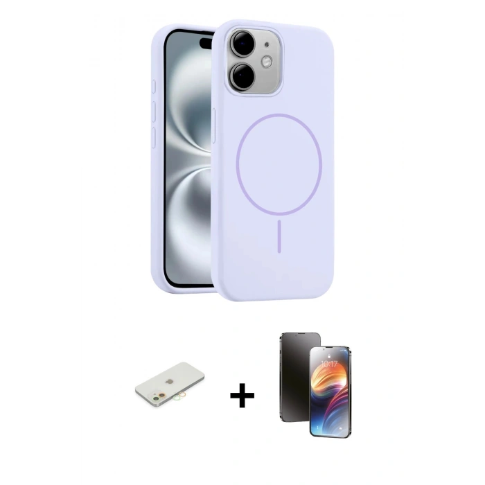 MARSİLYAN™- iPhone 11 Kılıf Yankı Form Serisi - Siyah 3D Antistatik Mat Seramik Nano Ekran Koruyucu + Renkli Kamera Lens Koruma Cam - TU