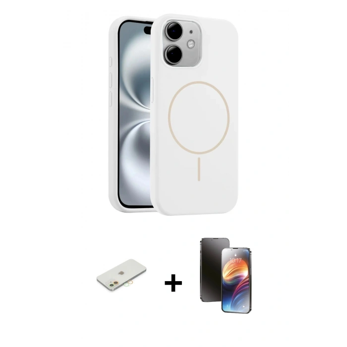 MARSİLYAN™- iPhone 11 Kılıf Yankı Form Serisi - Siyah 3D Antistatik Mat Seramik Nano Ekran Koruyucu + Renkli Kamera Lens Koruma Cam - TU