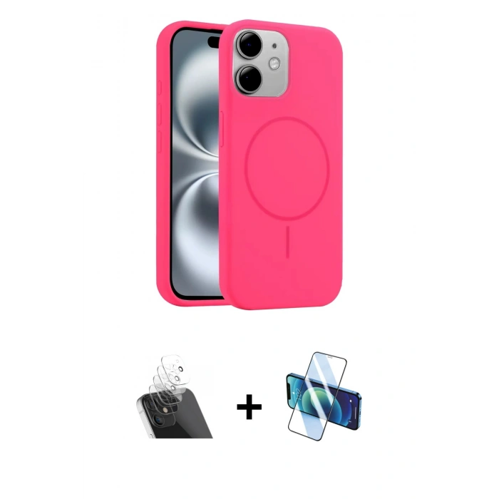 MARSİLYAN™- iPhone 11 Kılıf Yankı Form Serisi - Siyah 3D Antistatik Seramik Nano Ekran Koruyucu + Kamera Lens Koruma Cam - SF
