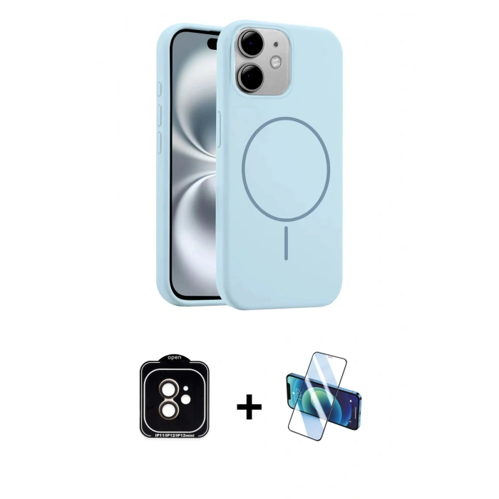 MARSİLYAN™- iPhone 11 Kılıf Yankı Form Serisi - Siyah 3D Antistatik Seramik Nano Ekran Koruyucu + PVD Metal Kamera Lens - TU