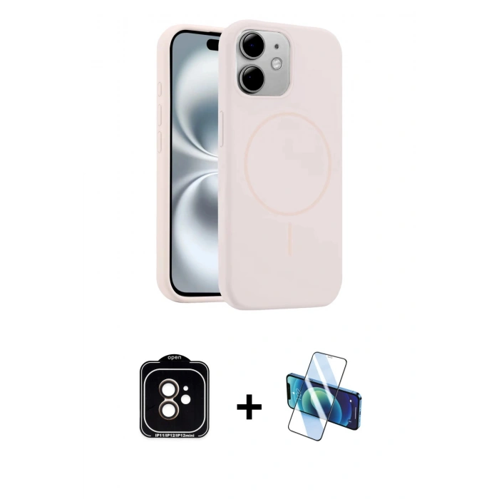 MARSİLYAN™- iPhone 11 Kılıf Yankı Form Serisi - Siyah 3D Antistatik Seramik Nano Ekran Koruyucu + PVD Metal Kamera Lens - TU