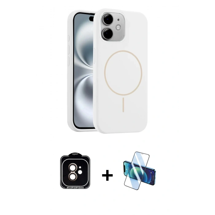 MARSİLYAN™- iPhone 11 Kılıf Yankı Form Serisi - Siyah 3D Antistatik Seramik Nano Ekran Koruyucu + PVD Metal Kamera Lens - TU