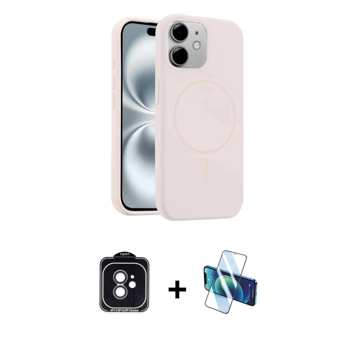 MARSİLYAN™- iPhone 11 Kılıf Yankı Form Serisi - Siyah 3D Antistatik Seramik Nano Ekran Koruyucu + PVD Metal Kamera Lens - SH