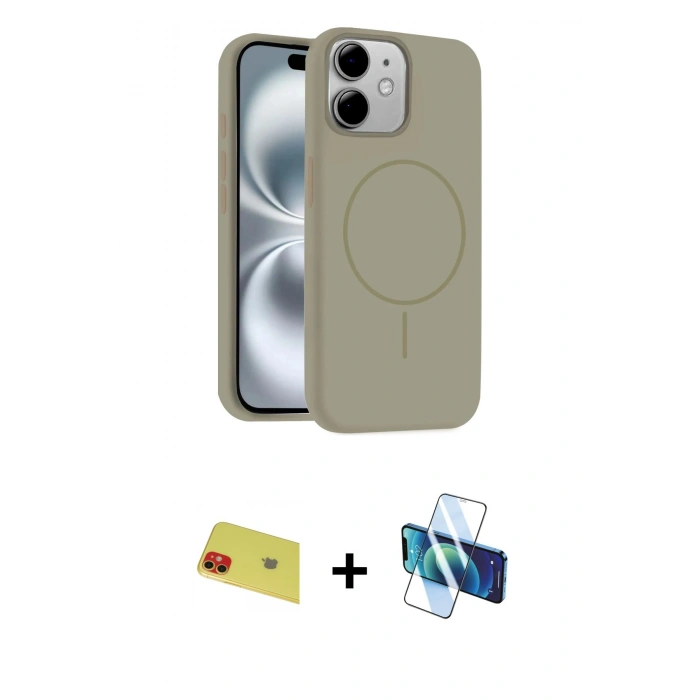 MARSİLYAN™- iPhone 11 Kılıf Yankı Form Serisi - Siyah 3D Antistatik Seramik Nano Ekran Koruyucu + Rainbow Kamera Lens Koruma Cam - KI