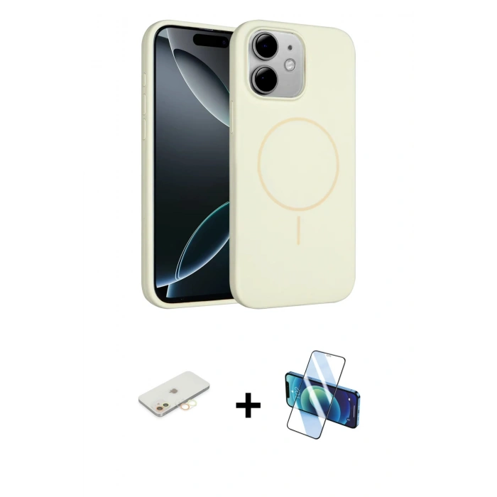 MARSİLYAN™- iPhone 11 Kılıf Yankı Form Serisi - Siyah 3D Antistatik Seramik Nano Ekran Koruyucu + Renkli Kamera Lens Koruma Cam - SI