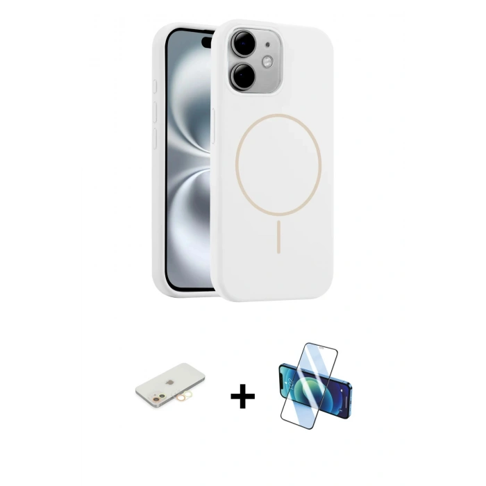 MARSİLYAN™- iPhone 11 Kılıf Yankı Form Serisi - Siyah 3D Antistatik Seramik Nano Ekran Koruyucu + Renkli Kamera Lens Koruma Cam - SI