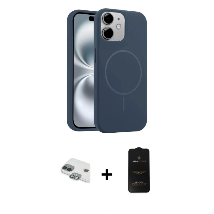 MARSİLYAN™- iPhone 11 Kılıf Yankı Form Serisi - Siyah 6D Antistatik Mat Seramik Hayalet Nano Ekran Koruyucu + Pers Alüminyum Kamera Lens - YL