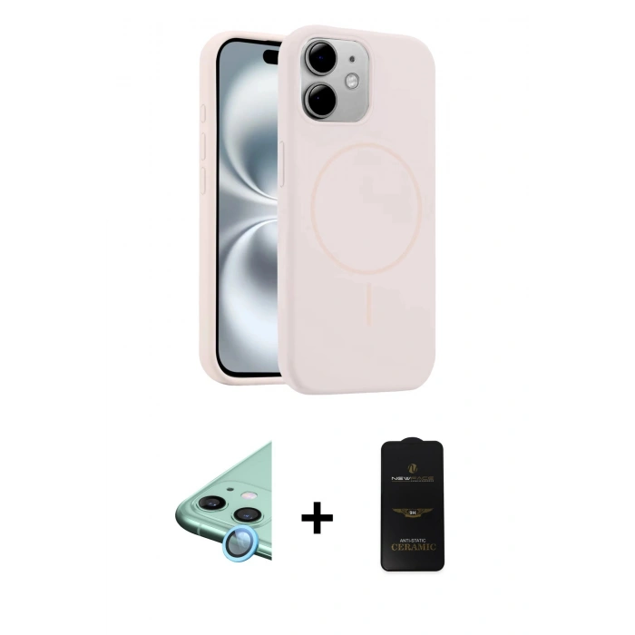 MARSİLYAN™- iPhone 11 Kılıf Yankı Form Serisi - Siyah 6D Antistatik Mat Seramik Hayalet Nano Ekran Koruyucu + Raze Metal Kamera Lens - MI