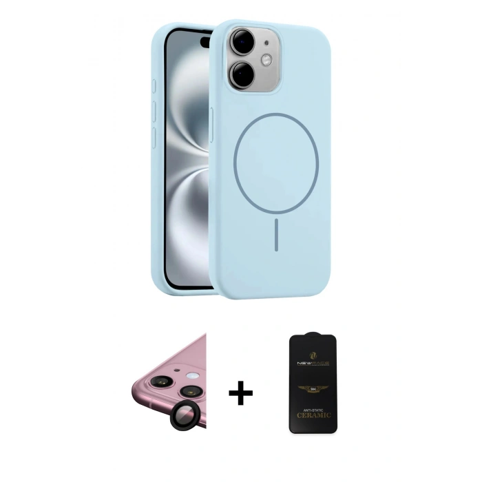 MARSİLYAN™- iPhone 11 Kılıf Yankı Form Serisi - Siyah 6D Antistatik Mat Seramik Hayalet Nano Ekran Koruyucu + Raze Metal Kamera Lens - SH