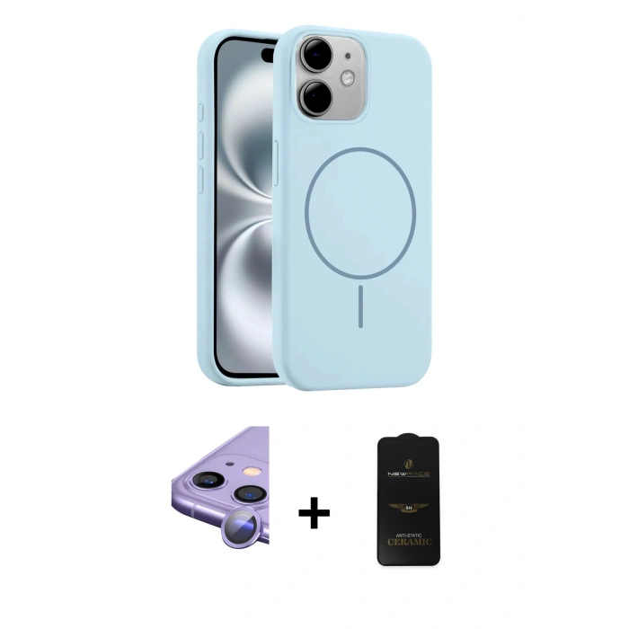 MARSİLYAN™- iPhone 11 Kılıf Yankı Form Serisi - Siyah 6D Antistatik Mat Seramik Hayalet Nano Ekran Koruyucu + Raze Metal Kamera Lens - MR