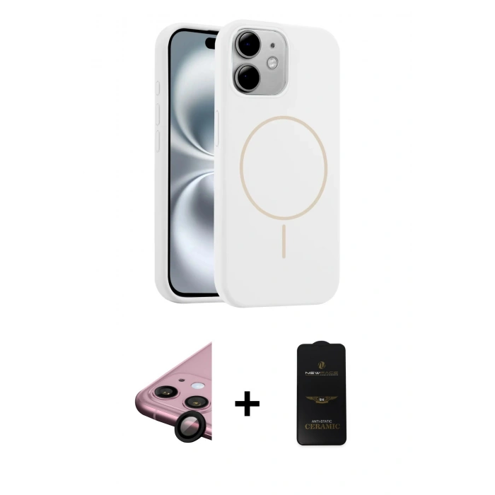 MARSİLYAN™- iPhone 11 Kılıf Yankı Form Serisi - Siyah 6D Antistatik Mat Seramik Hayalet Nano Ekran Koruyucu + Raze Metal Kamera Lens - SH
