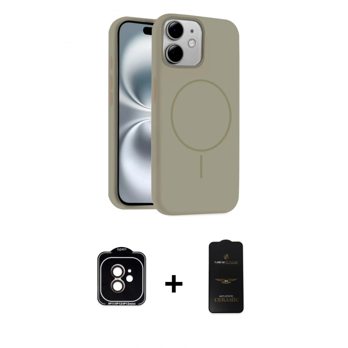 MARSİLYAN™- iPhone 11 Kılıf Yankı Form Serisi - Siyah 6D Antistatik Mat Seramik Hayalet Nano Ekran Koruyucu + PVD Metal Kamera Lens - TU