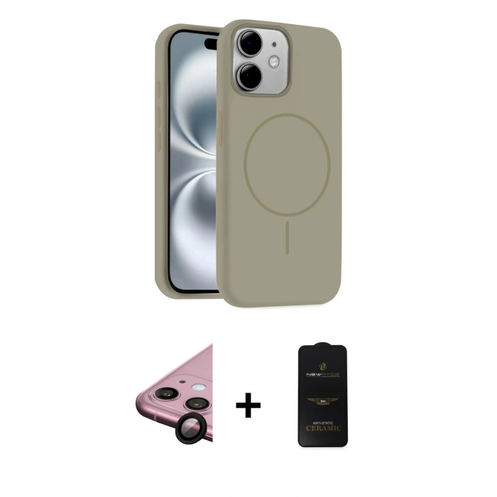 MARSİLYAN™- iPhone 11 Kılıf Yankı Form Serisi - Siyah 6D Antistatik Mat Seramik Hayalet Nano Ekran Koruyucu + Raze Metal Kamera Lens - SH