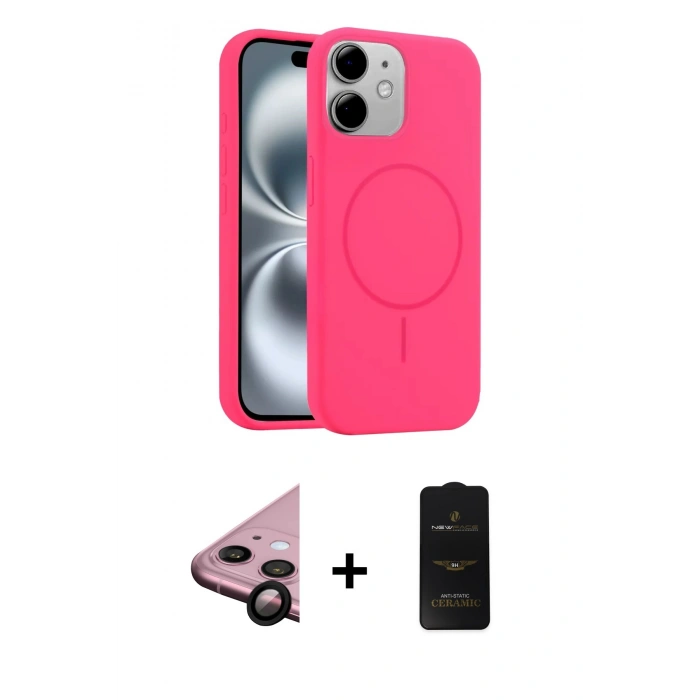 MARSİLYAN™- iPhone 11 Kılıf Yankı Form Serisi - Siyah 6D Antistatik Mat Seramik Hayalet Nano Ekran Koruyucu + Raze Metal Kamera Lens - SH