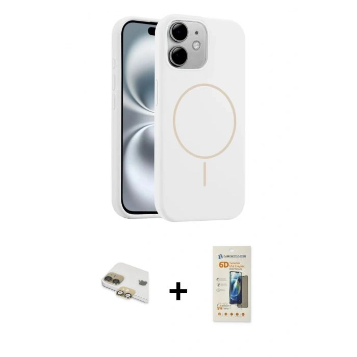 MARSİLYAN™- iPhone 11 Kılıf Yankı Form Serisi - Siyah 6D Mat Seramik Hayalet Nano Ekran Koruyucu + Pers Alüminyum Kamera Lens - GD